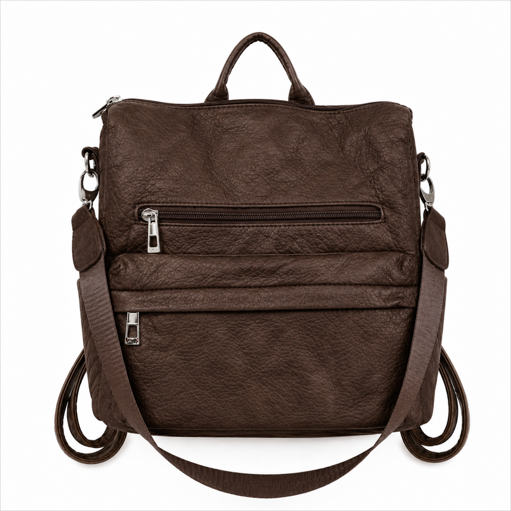 Alphada WH3107 - Backpack/Crossbody/Handbag - Coffee Brown