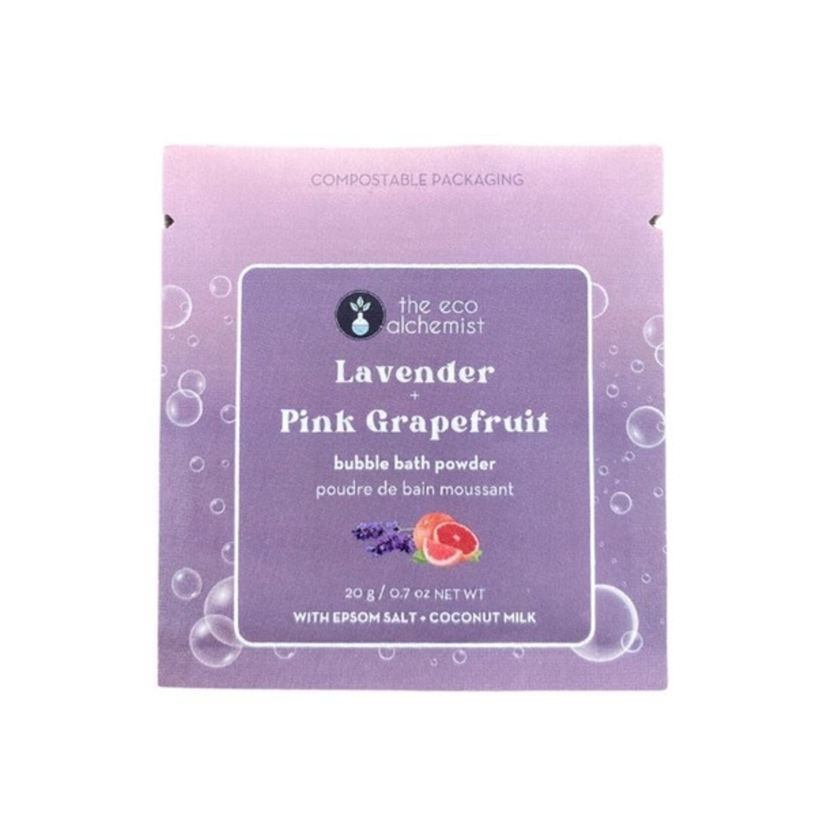The Eco Alchemist Lavender + Pink Grapefruit Bubble Bath Powder Singles