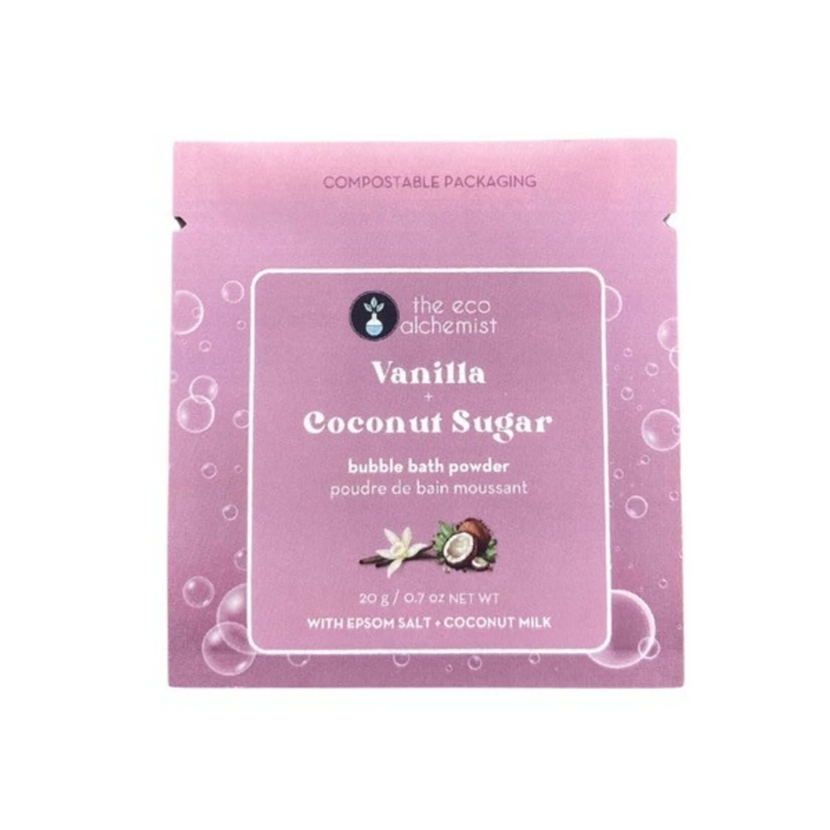 The Eco Alchemist Vanilla + Coconut Sugar Bubble Bath Powder Singles