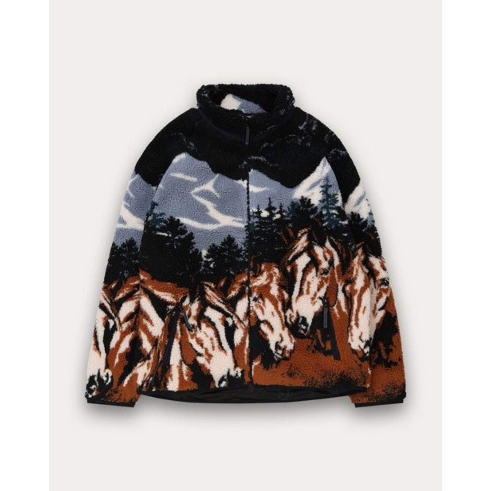 Kuwalla Tee Unisex Printer Sherpa Jacket - Wild Horses
