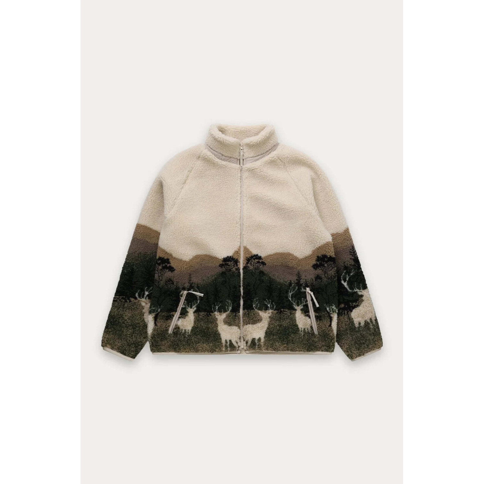 Kuwalla Tee Unisex Printed Sherpa Jacket - Elk