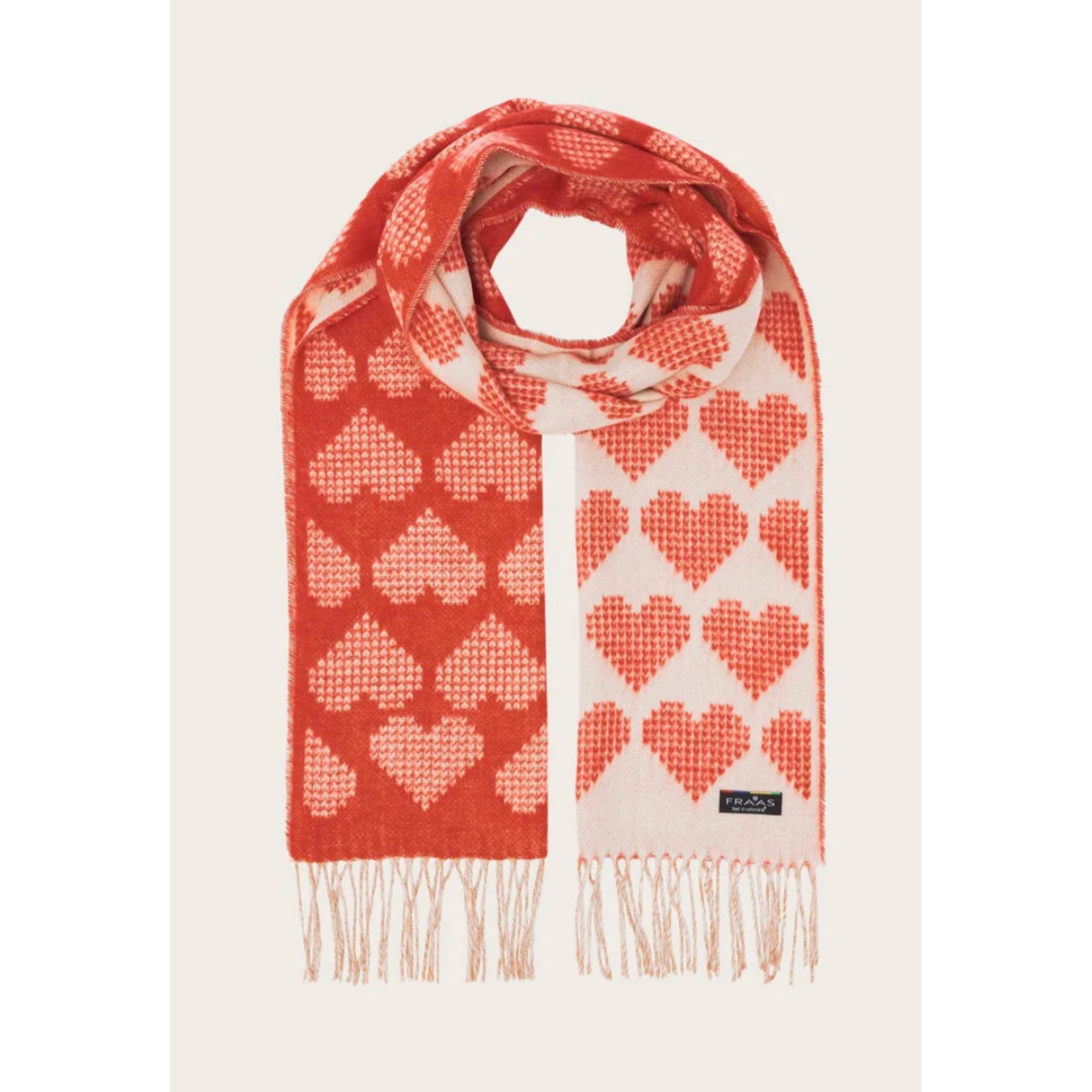 V.Fraas MFG.Inc Cashmink Heart Print Scarf - Red