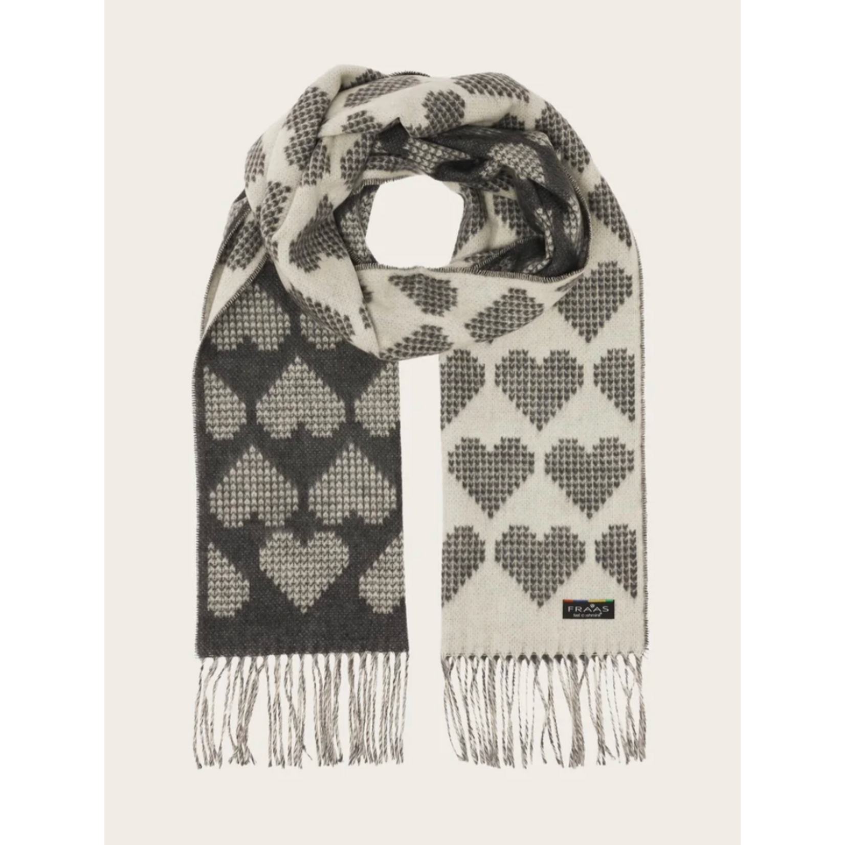 V.Fraas MFG.Inc Cashmink Heart Print Scarf - Stone