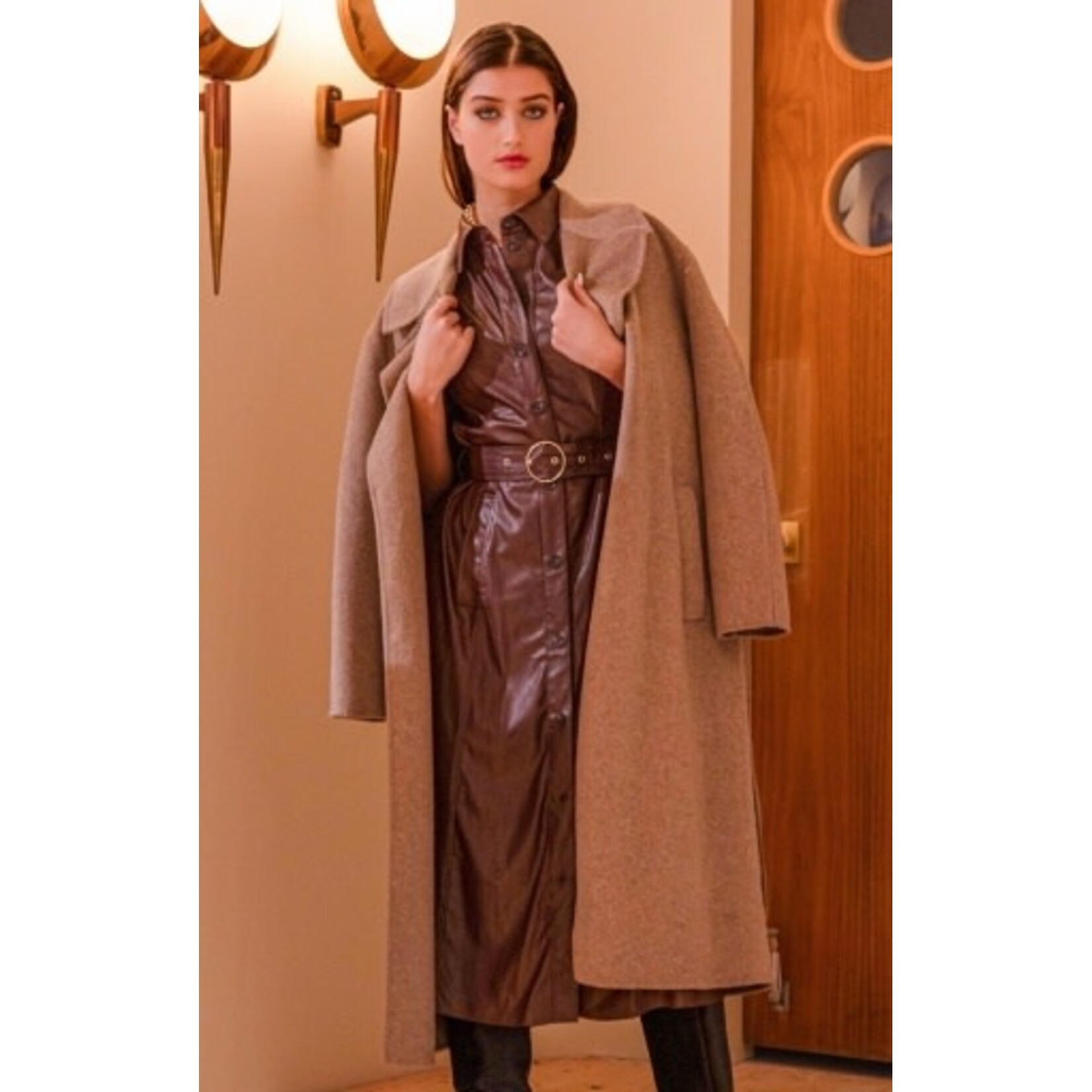 Black Tape 2629516 T - Black Tape Long Belted Coat