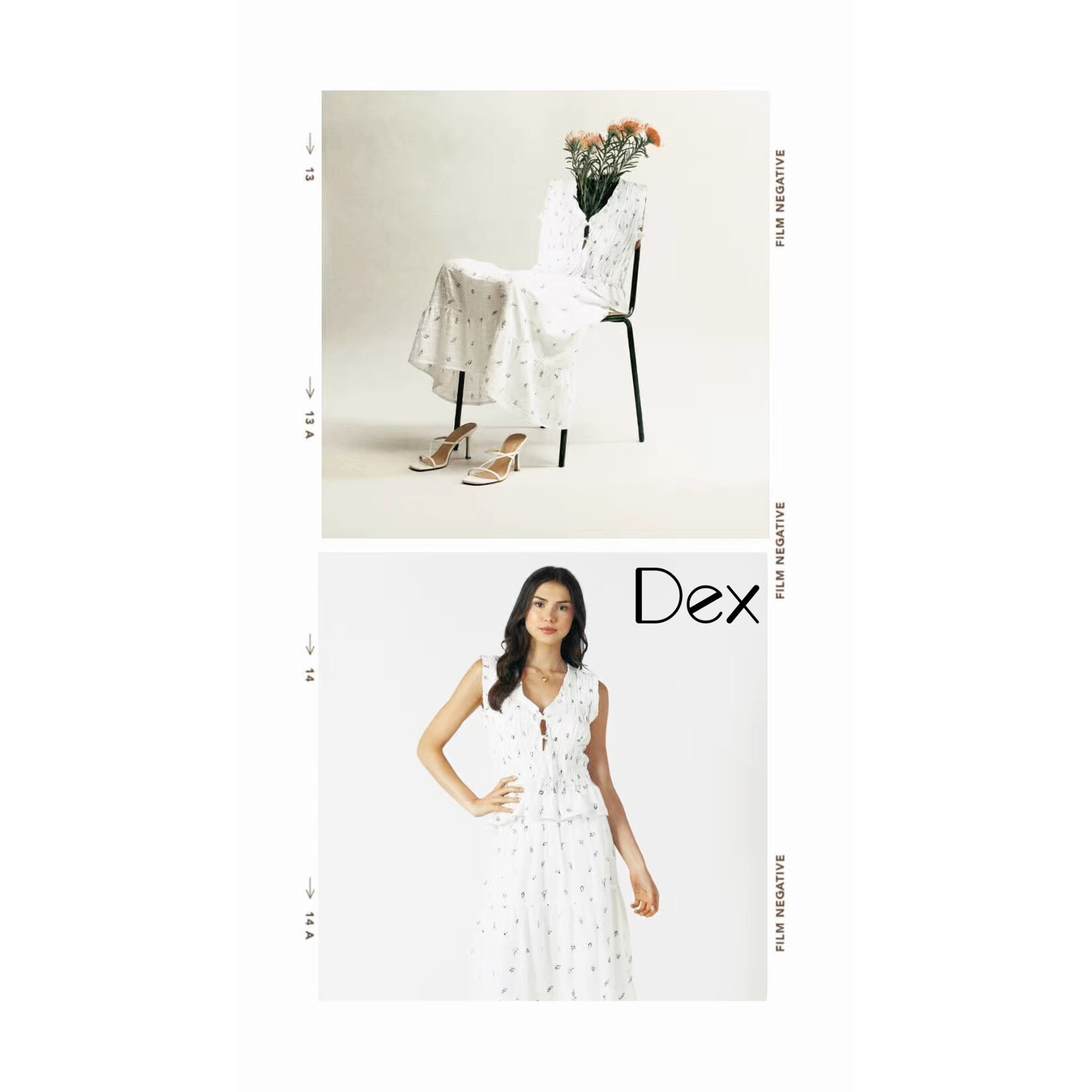 Dex Clothing 2723719 D - Elastic Detail Tie-Front Top