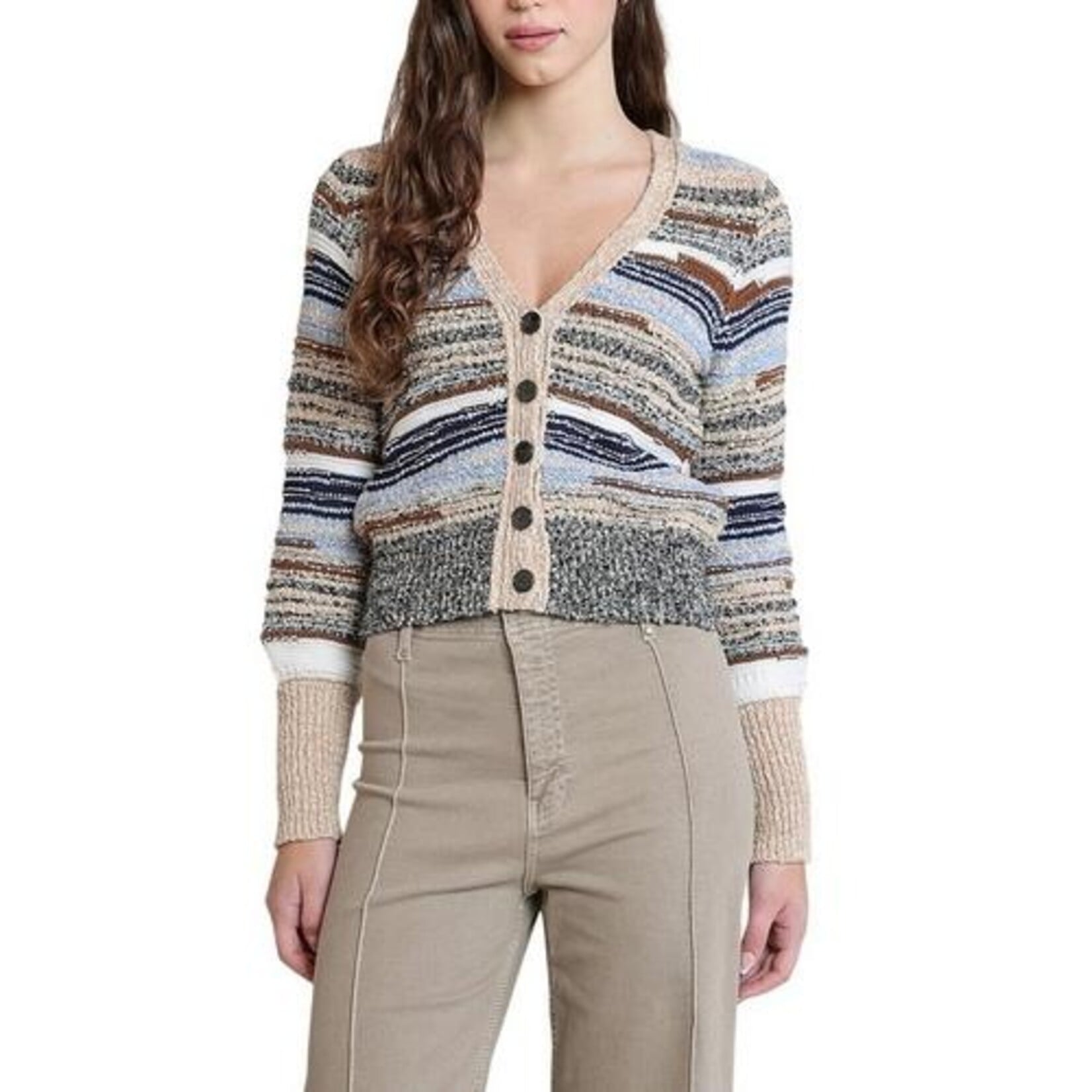 Dex Clothing 2827251 D - Moonrise Mélange Striped Cardigan