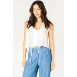 Dex Clothing Sleeveless Tie-Front Eyelet Top