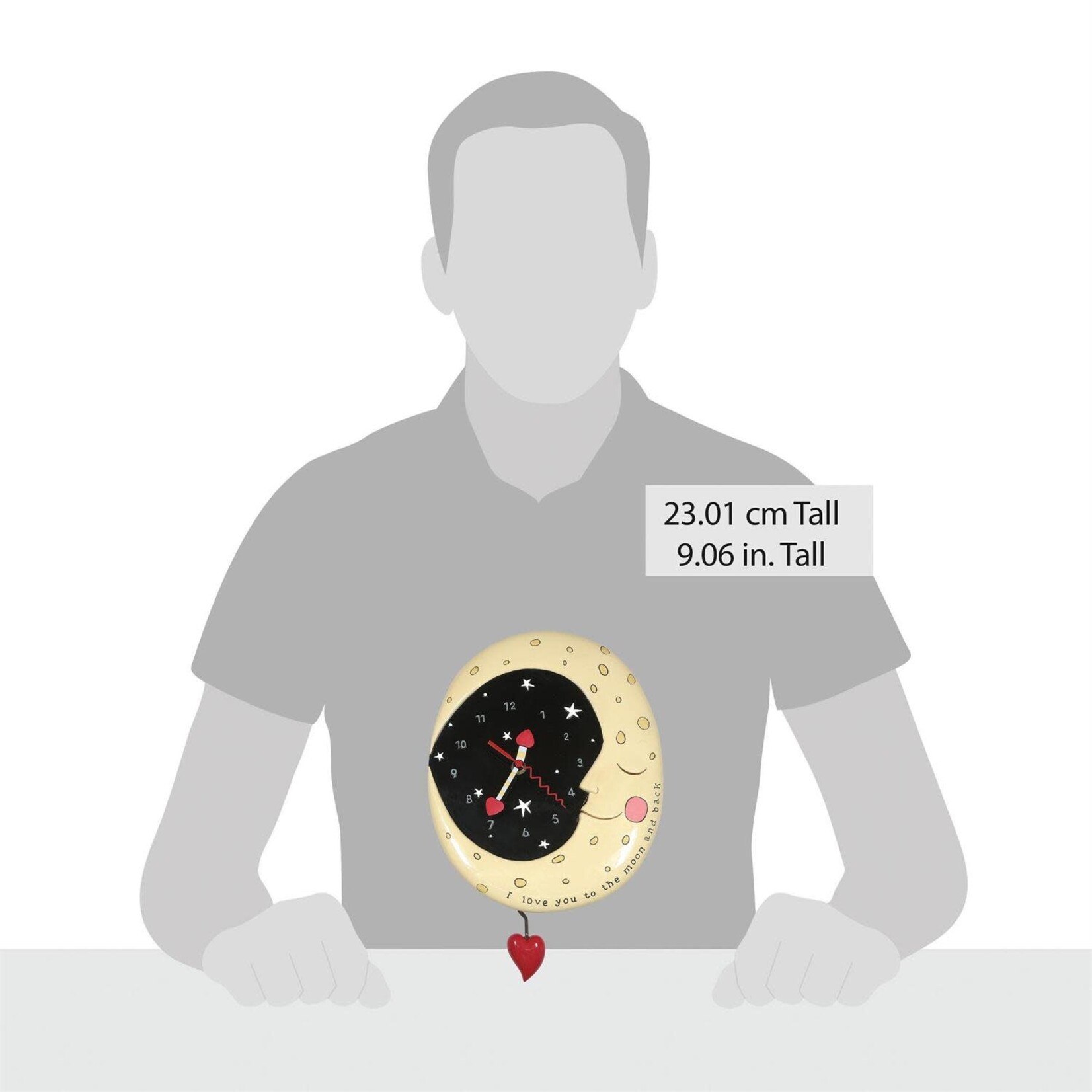 Allen Designs Love You to the Moon and Back Wall Clock