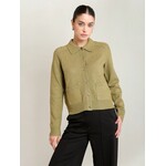 Black Tape Ribbed Cardigan Sweater