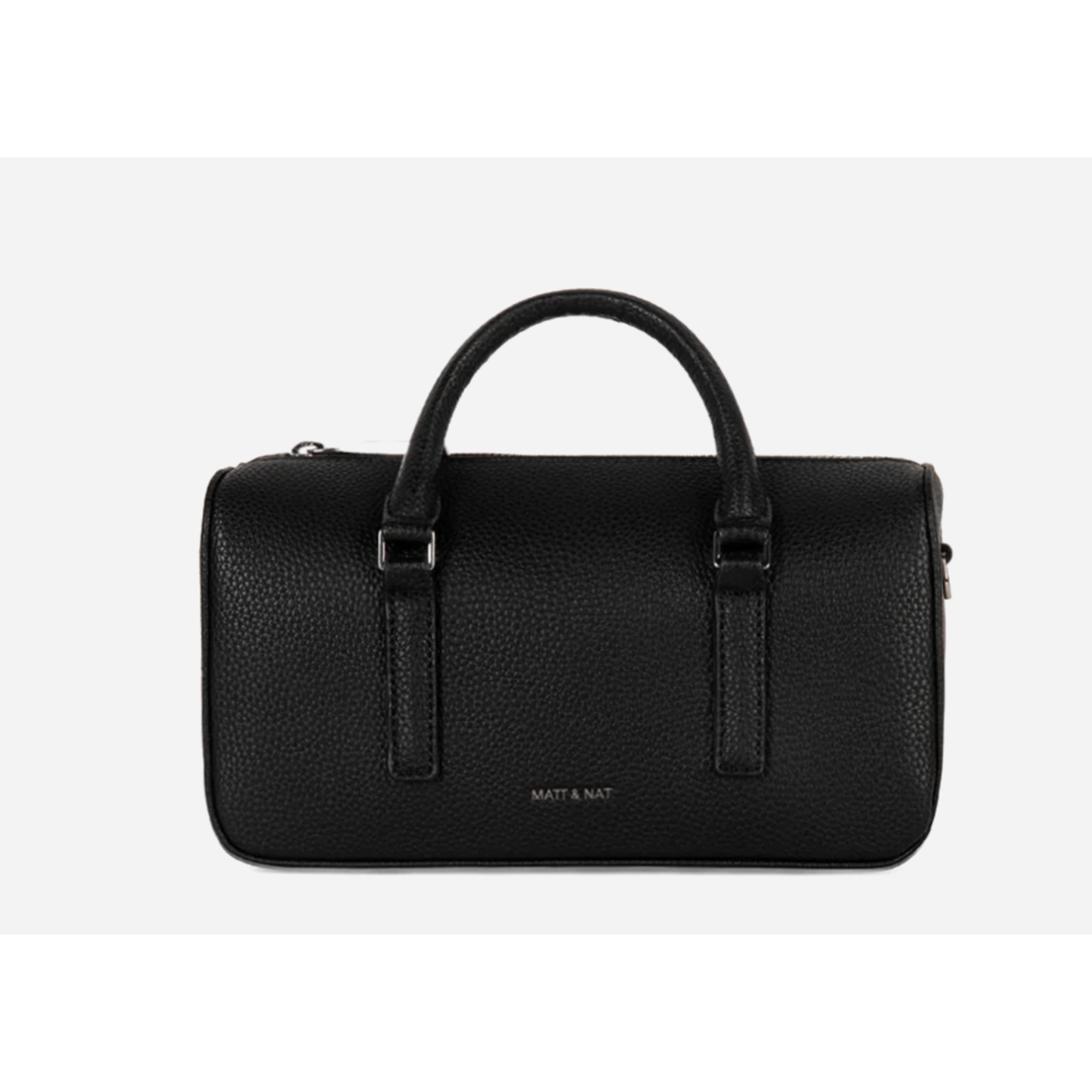 Matt & Nat Luce Satchel Handbag with Crossbody Strap - Grain Collection - Black