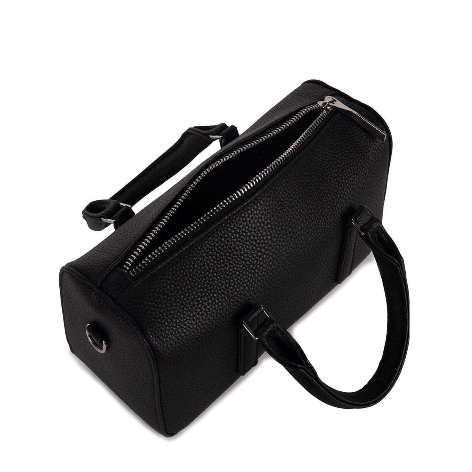 Matt & Nat Luce Satchel Handbag with Crossbody Strap - Grain Collection - Black