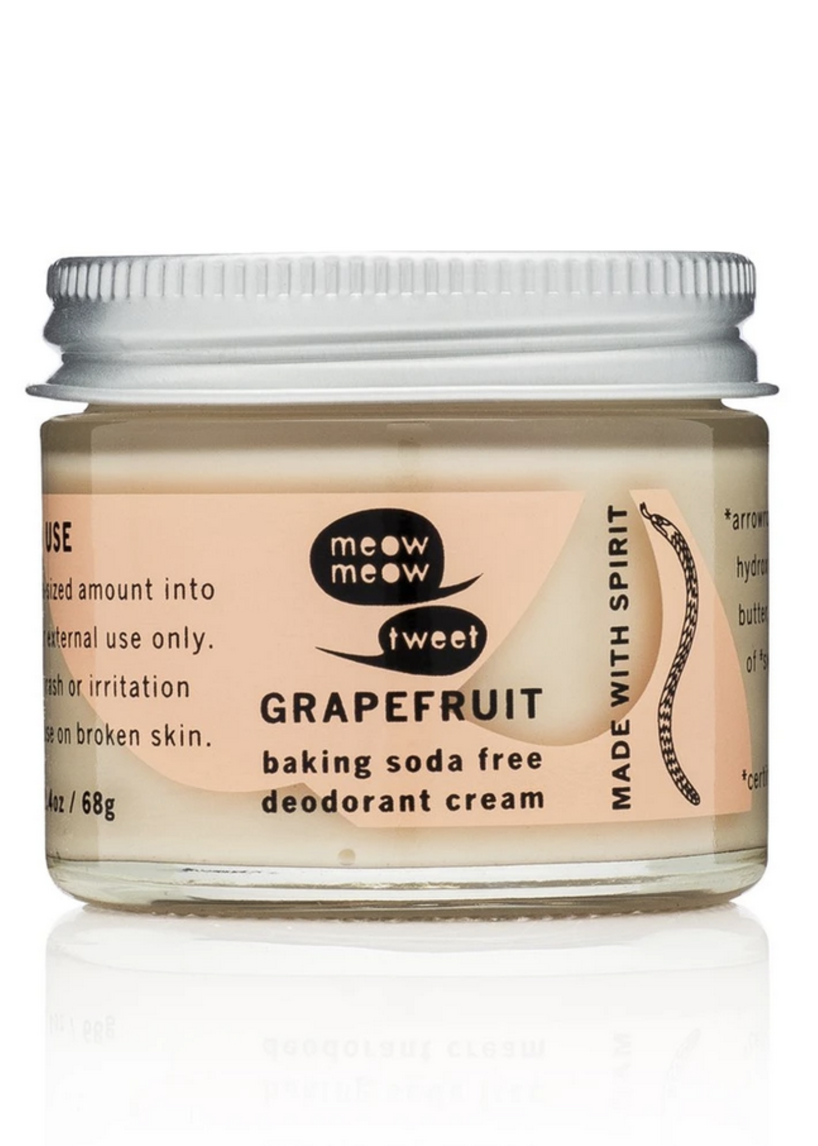 Meow Meow Tweet Baking Soda Free Deodorant Cream: Grapefruit