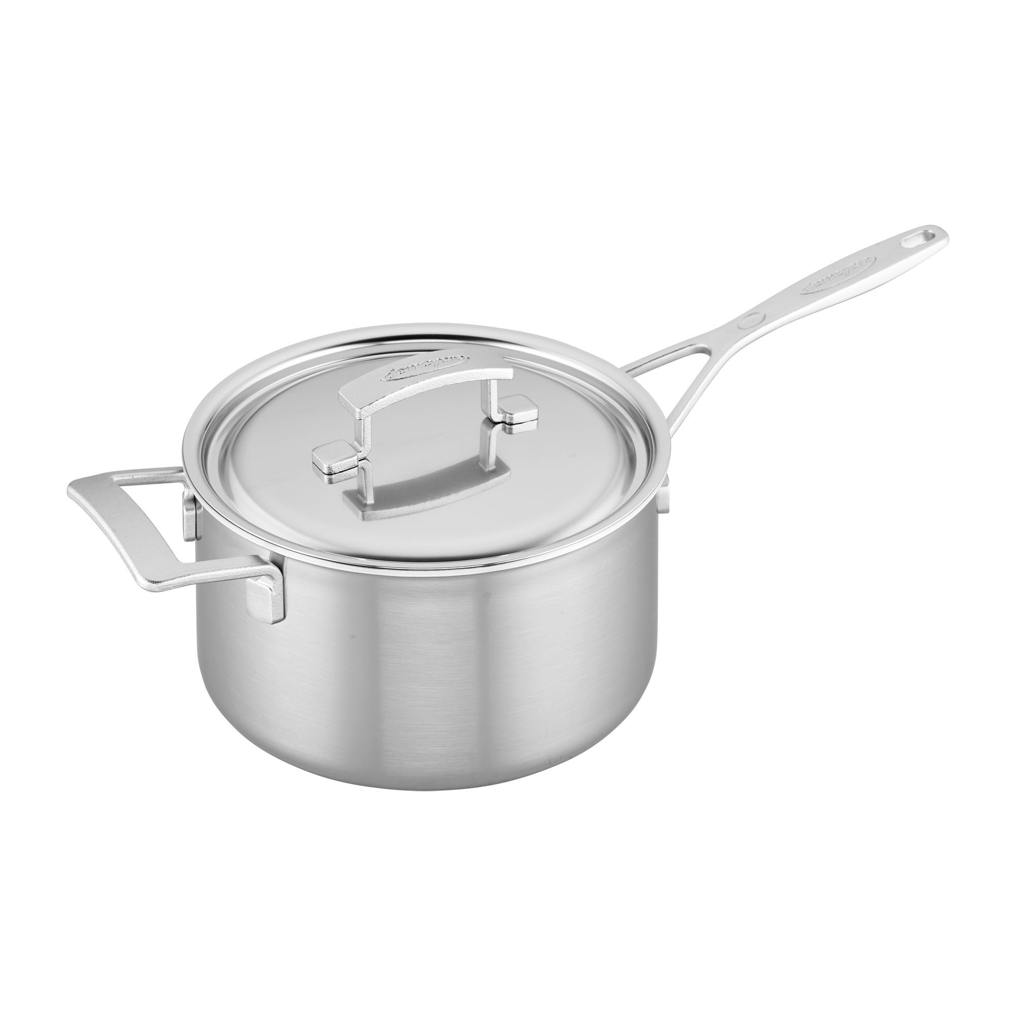 Demeyere Sauce Pan 4qt w/Lid & Helper Handle SS Industry