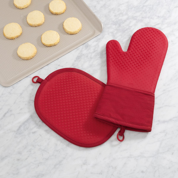 OXO Oven Mitt Cotton/Silicone Red 006