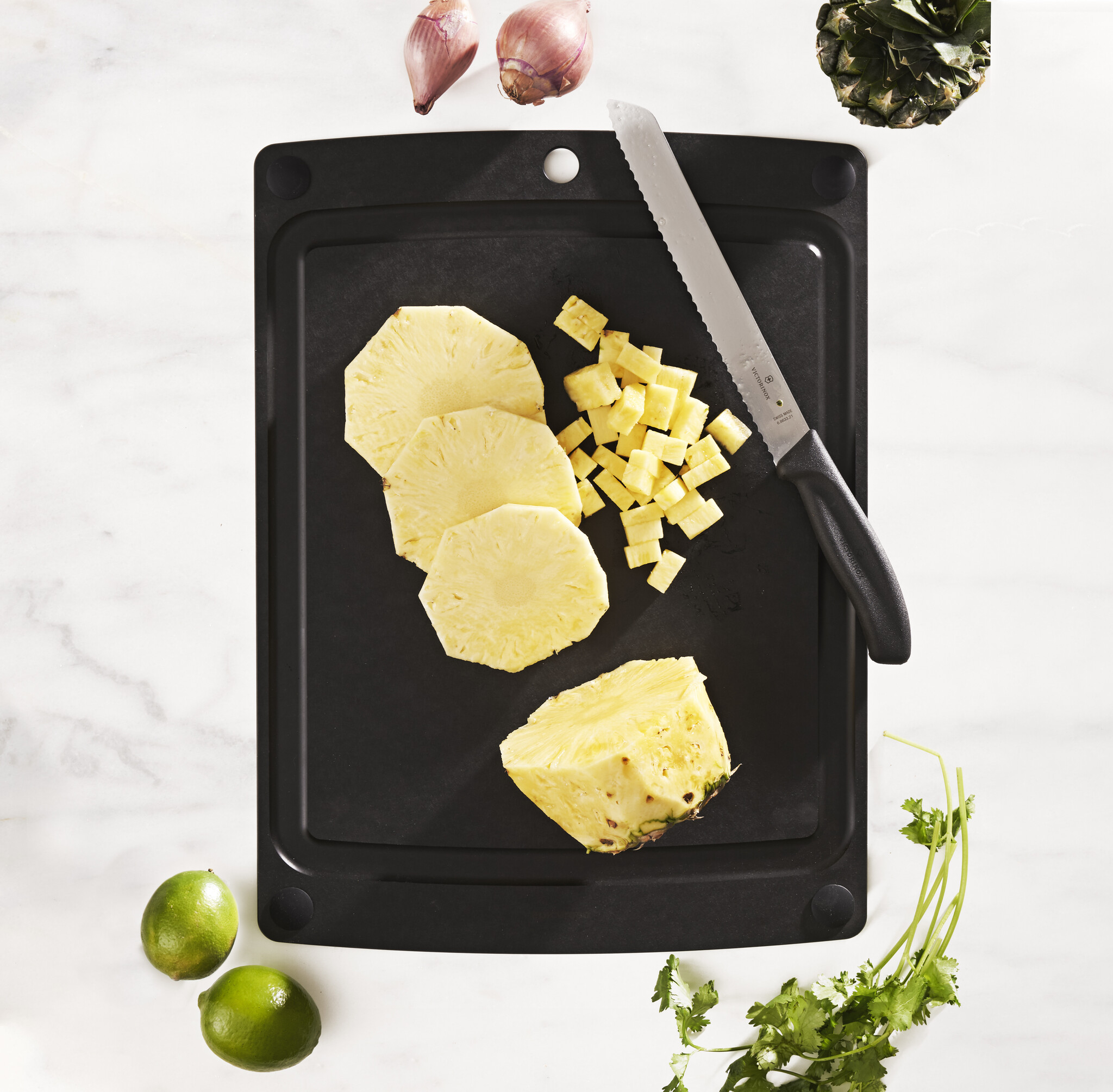 Epicurean Cutting Surfaces Cutting Board 17.5x13 Slate w/Black Buttons