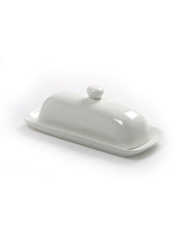 Norpro Butter Dish w/lid White Porcelain