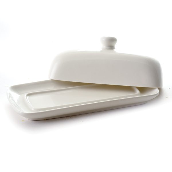 Norpro Butter Dish w/lid White Porcelain