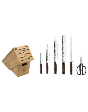 Shun Cutlery Block Set 7pc Essentials Premier Walnut Shun