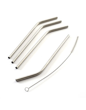 Norpro Straws 4pk Drink SS w/Brush