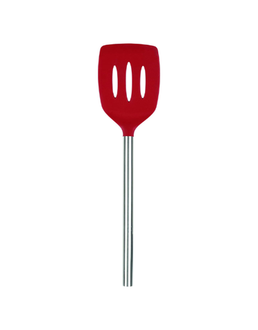 Tovolo Silicone Slotted Turner w/ SS Handle- Red
