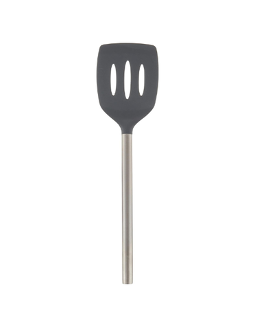 Tovolo Silicone Slotted Turner w/ SS Handle- Charcoal