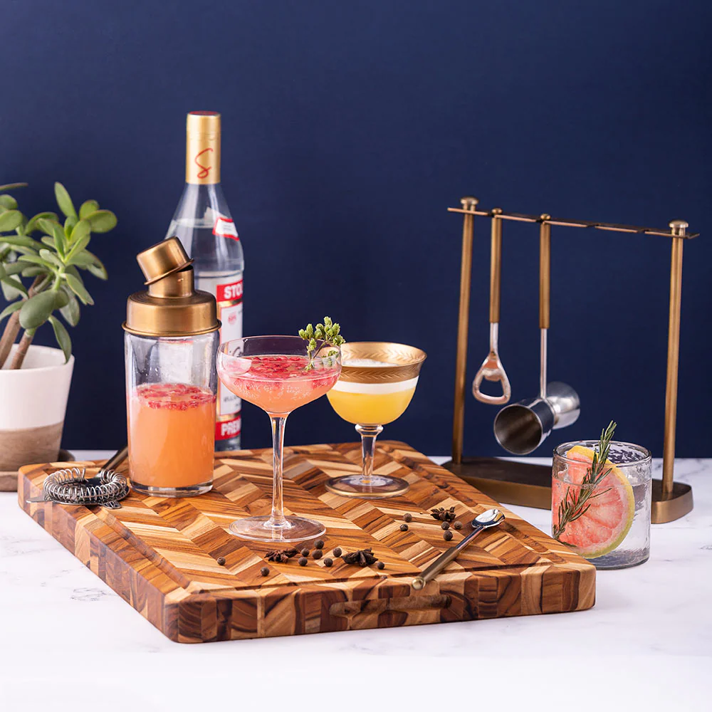 Teak Haus Herringbone Cutting Board 16x12