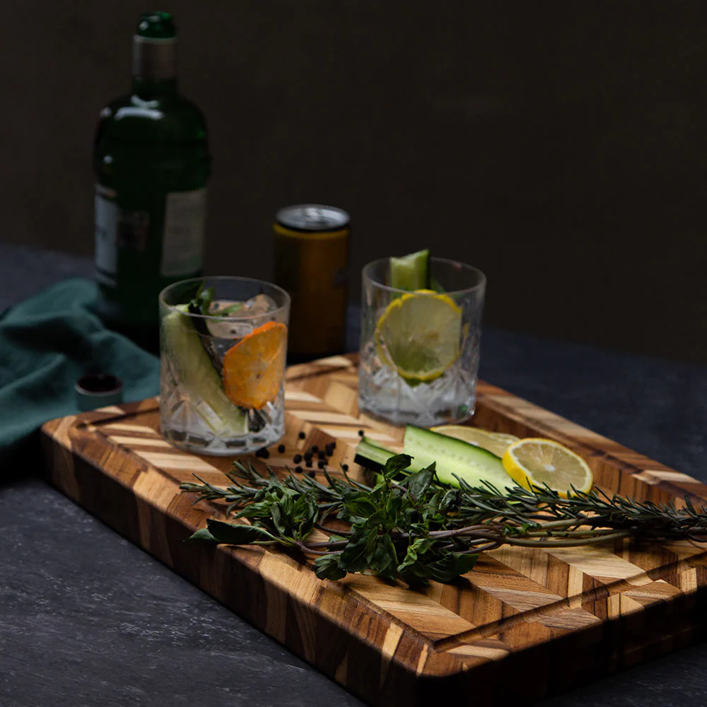 Teak Haus Herringbone Cutting Board 16x12