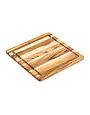 Teak Haus Square Cutting Board w/ Juice Canal 12x12