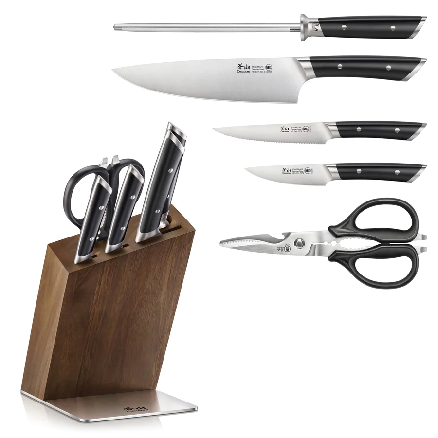 Cangshan Cutlery Helena Black 6pc  HUA Knife Block Set