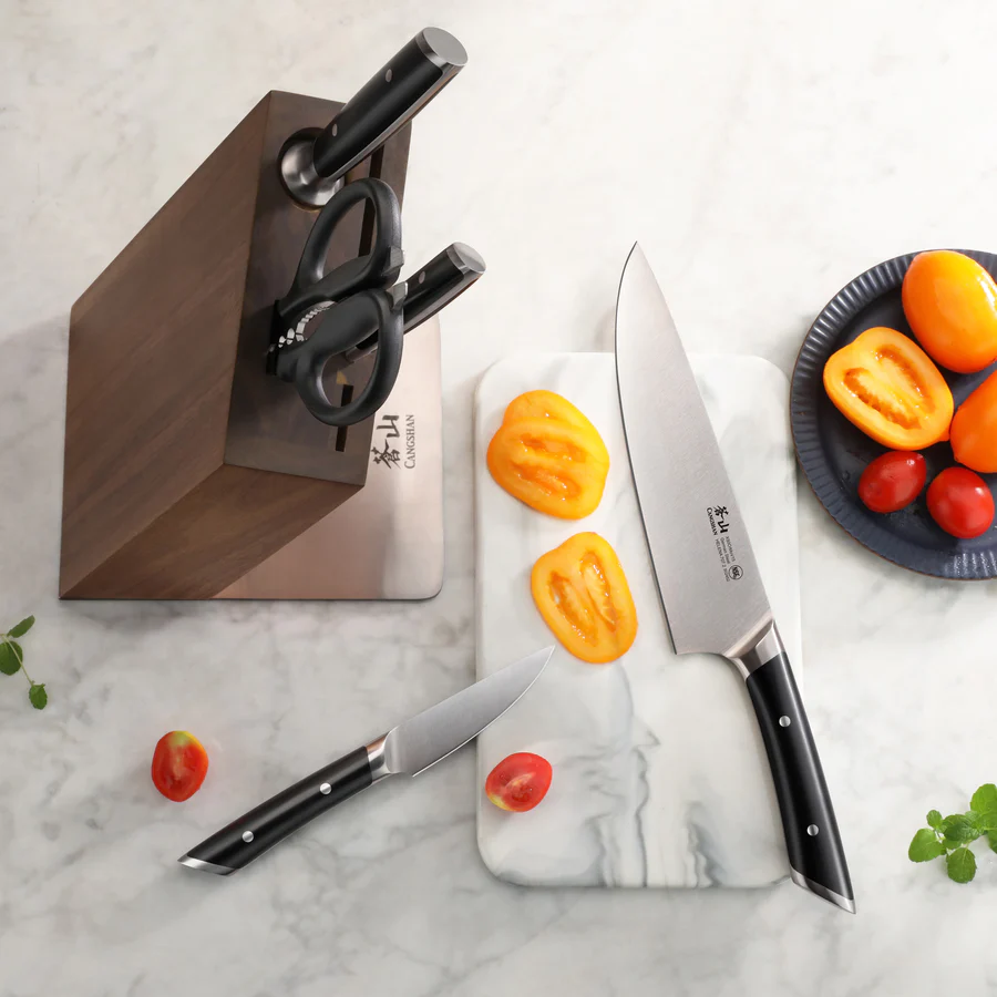 Cangshan Cutlery Helena Black 6pc  HUA Knife Block Set