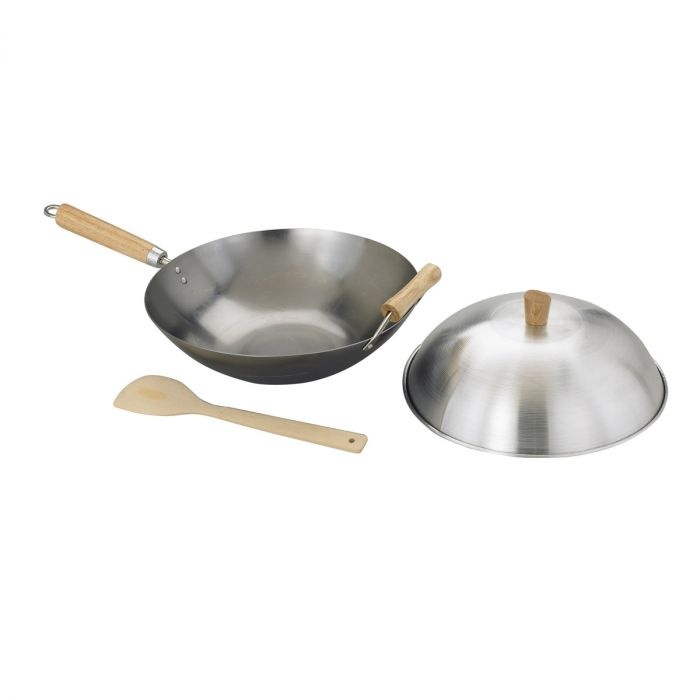 Harold Import Co Carbon Steel Wok 14" 4pc Set