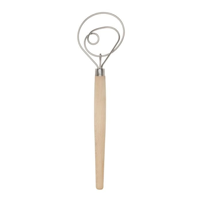 Dough Whisk 12" Wooden Handle