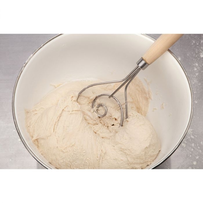 Harold Import Co Dough Whisk 12" Wooden Handle