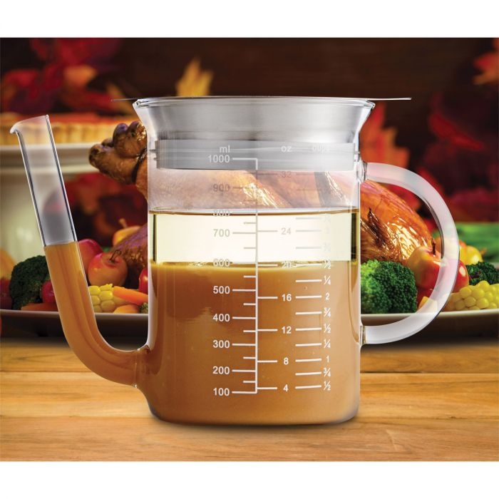 Harold Import Co Glass Fat Separator W/ Strainer 32oz