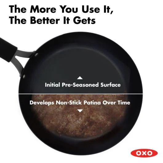 OXO Obsidian Carbon Steel Wok 12"