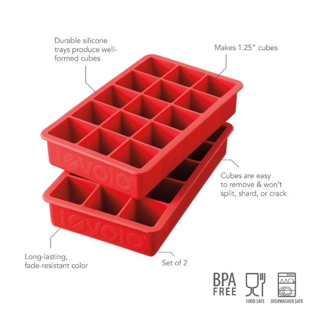 Tovolo Perfect Cube Trays Set/2- Candy Apple