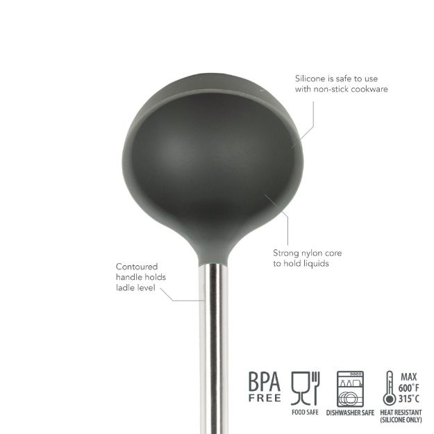 Tovolo Silicone Ladle- Charcoal