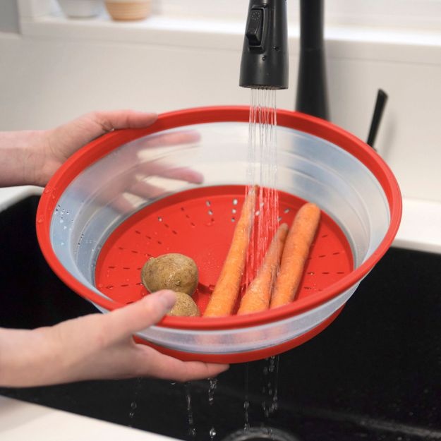 Dayglow Collapsible Microwave Food Cover Large- Red