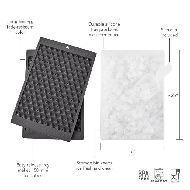 Tovolo Mini Ice Twist & Release Trays W/ Storage Bin