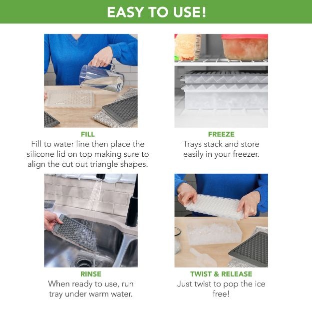 Tovolo Mini Ice Twist & Release Trays W/ Storage Bin