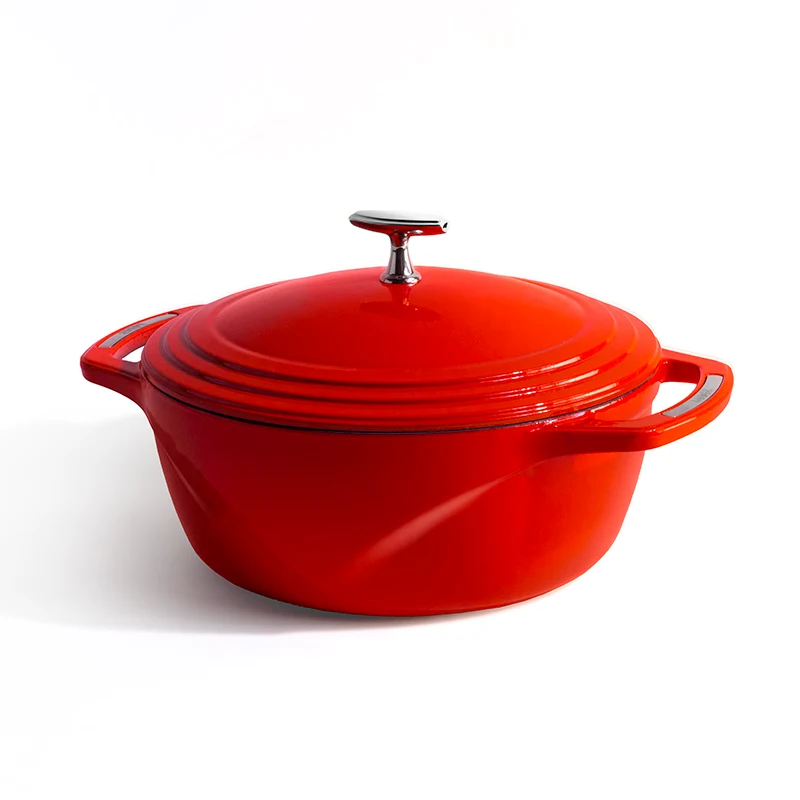 Lodge Manufacturing Co Enamel Cast Iron Dutch Oven 6qt- Red