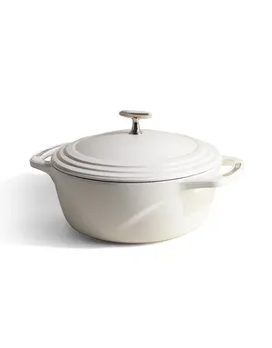 Lodge Manufacturing Co Enamel Cast Iron Dutch Oven 6qt- White