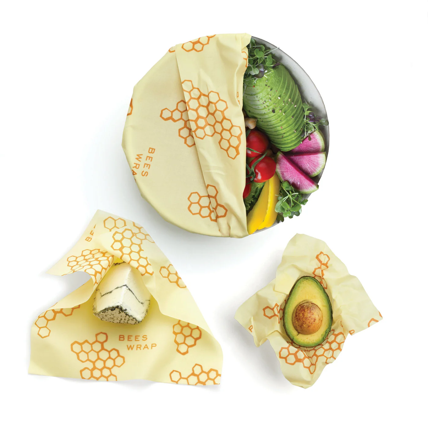 Beeswax Wraps Assorted 3pk- Honeycomb