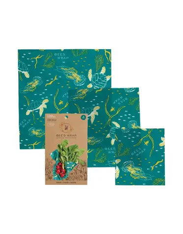 Beeswax Wraps Assorted 3pk- Ocean