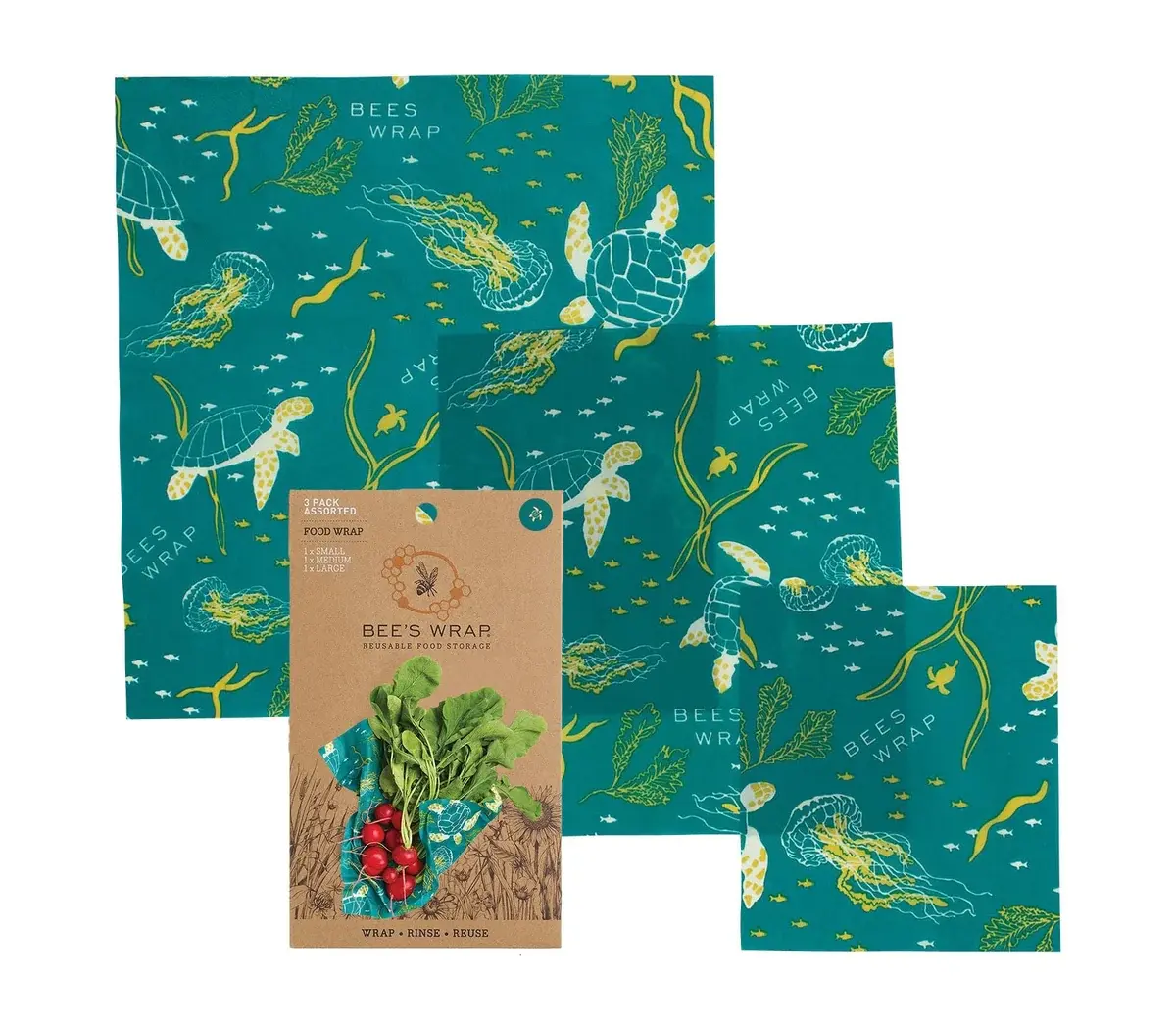 Beeswax Wraps Assorted 3pk- Ocean