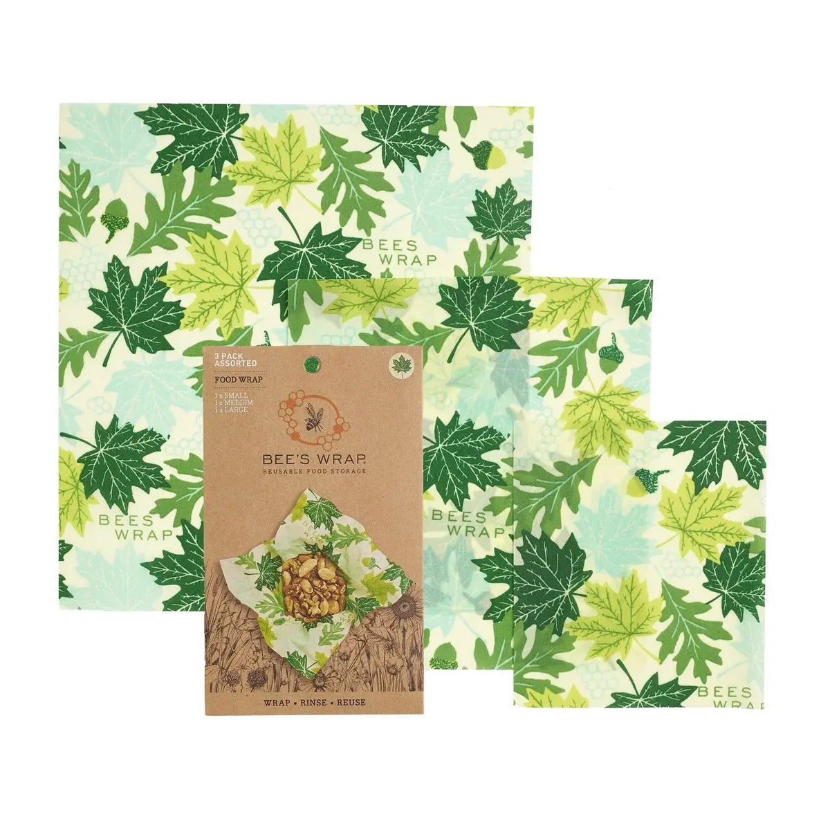 Beeswax Wraps Assorted 3pk- Forest