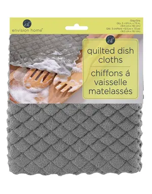 Envision Home Quilted Dish Cloths 3pk