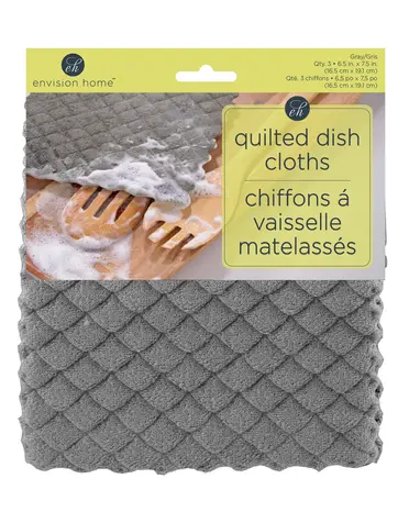 Envision Home Quilted Dish Cloths 3pk