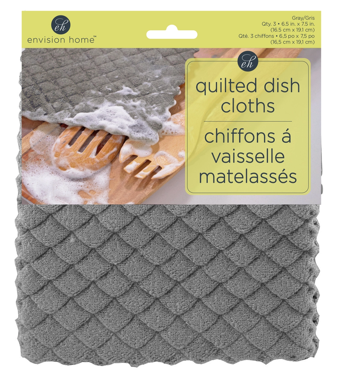 Envision Home Quilted Dish Cloths 3pk