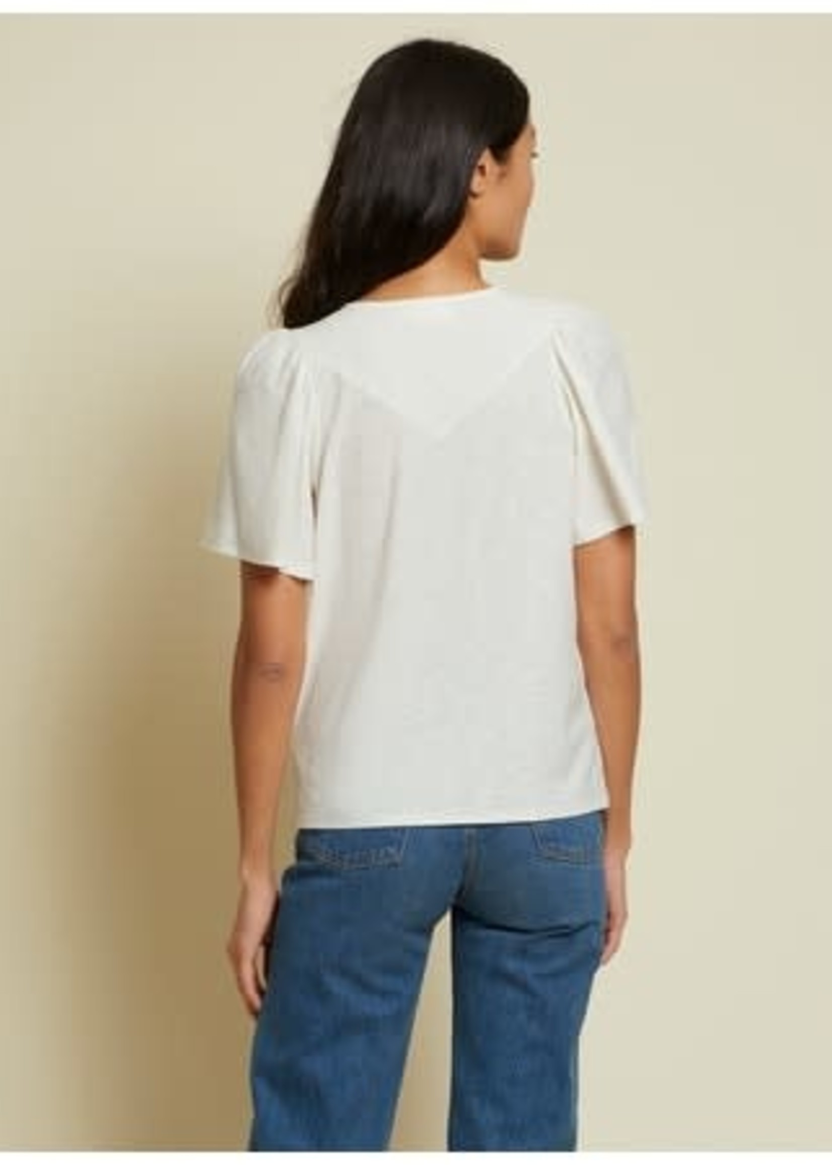 Nation Acacia Smocked Flutter Tee